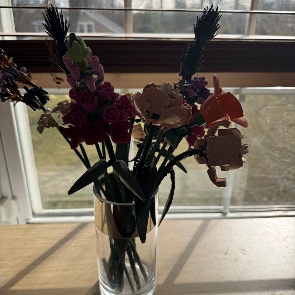 Assembled Lego Floral Bouquet. Original box or glass vase not included.